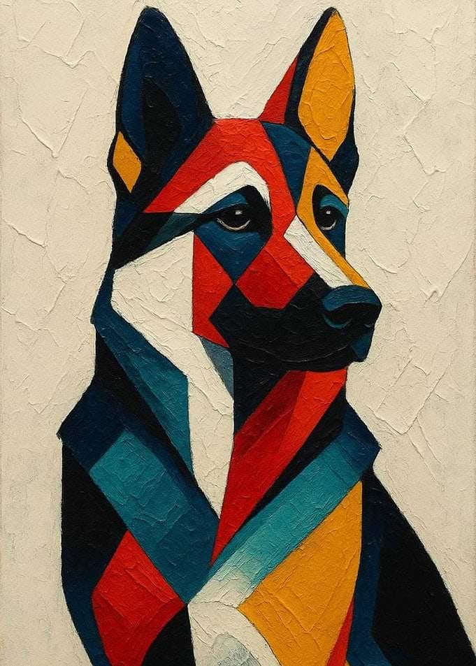 Geometric German Shepherd Portrait