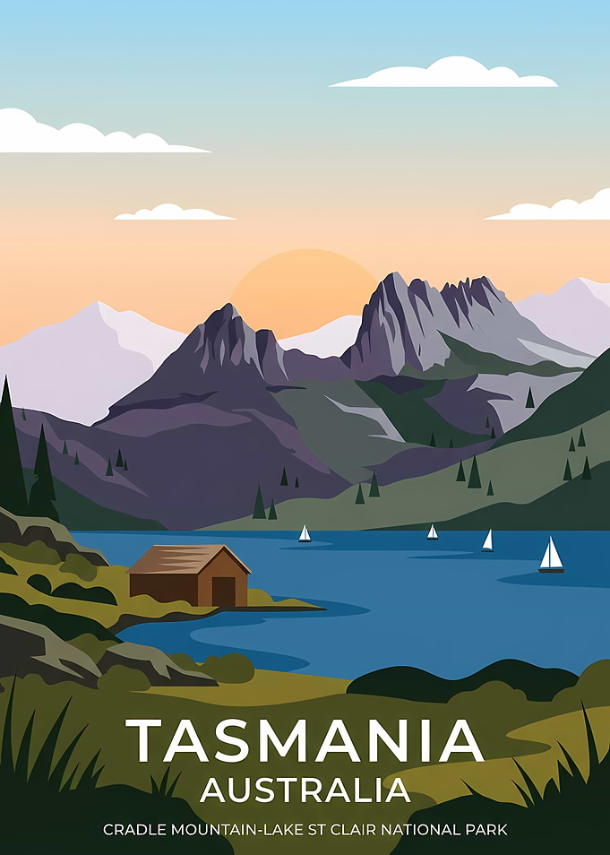 Tasmania Australia National Park Poster