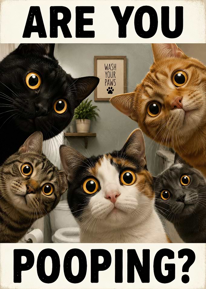 Funny Cats Asking 'Are You Pooping?'