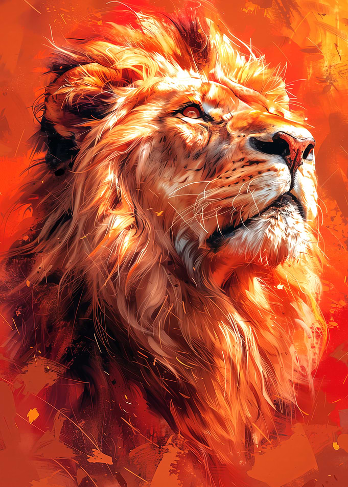 Fiery Lion Portrait