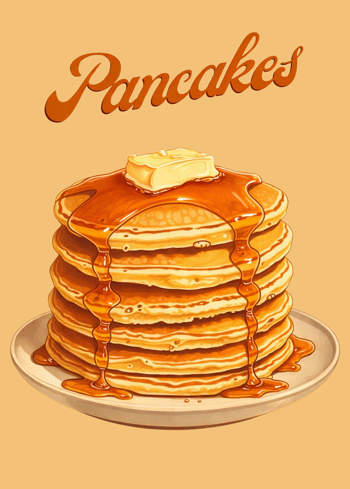Stack of Pancakes with Butter and Syrup