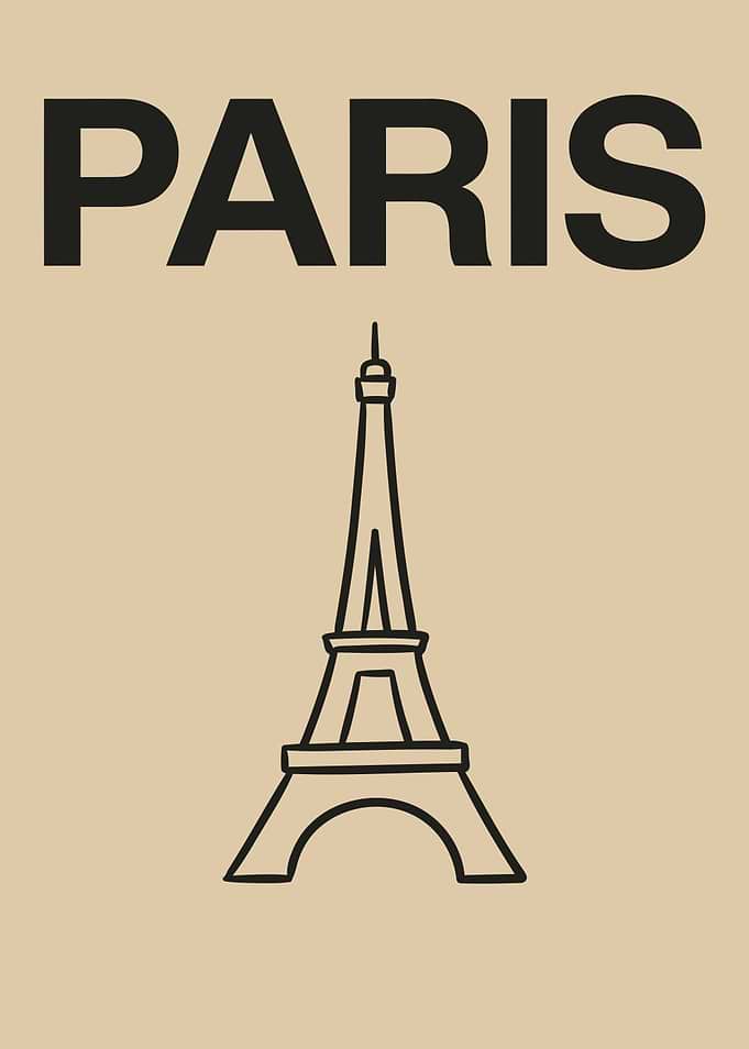 Paris Eiffel Tower Text Art