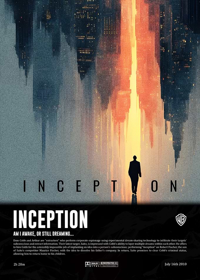 Inception : Silhouetted Movie Poster
