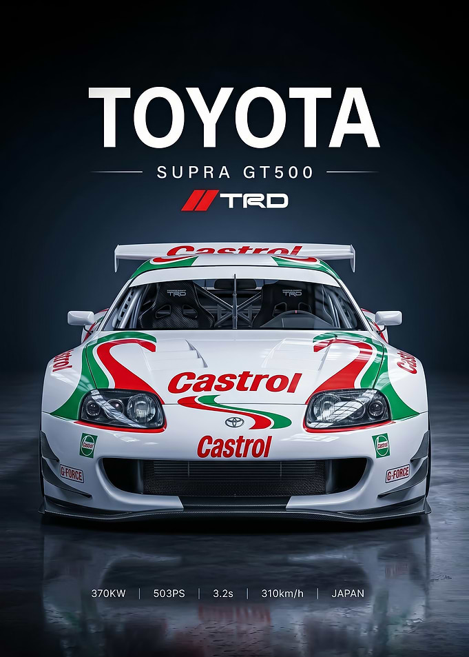 sleek race Toyota Supra GT500 Castrol TRD