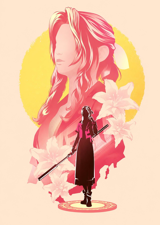 Aerith Gainsborough Silhouette poster