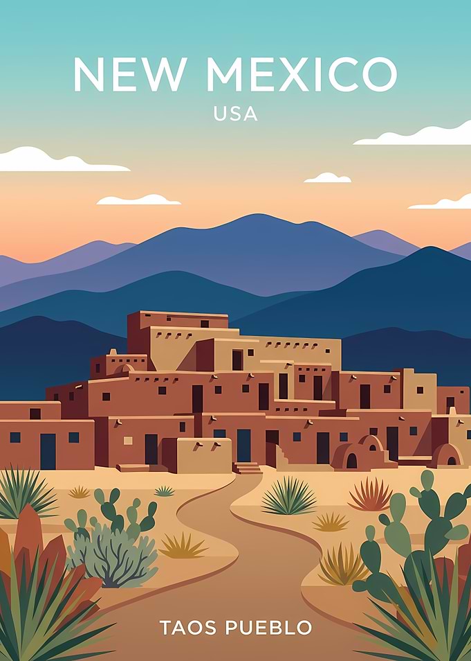 New Mexico Taos Pueblo Landscape