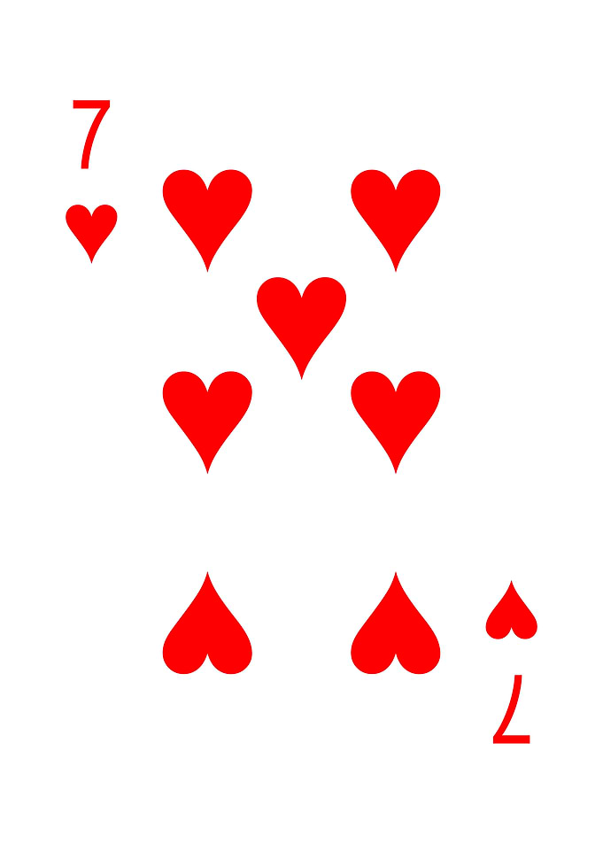 7 of Hearts Playing Card