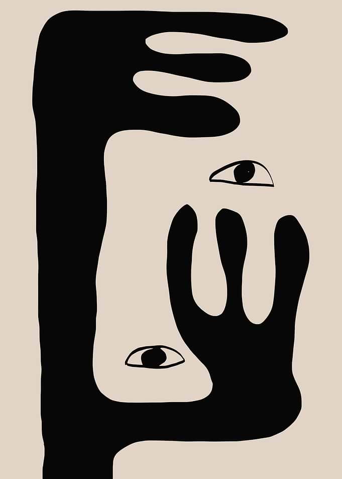 Abstract Face with Eyes