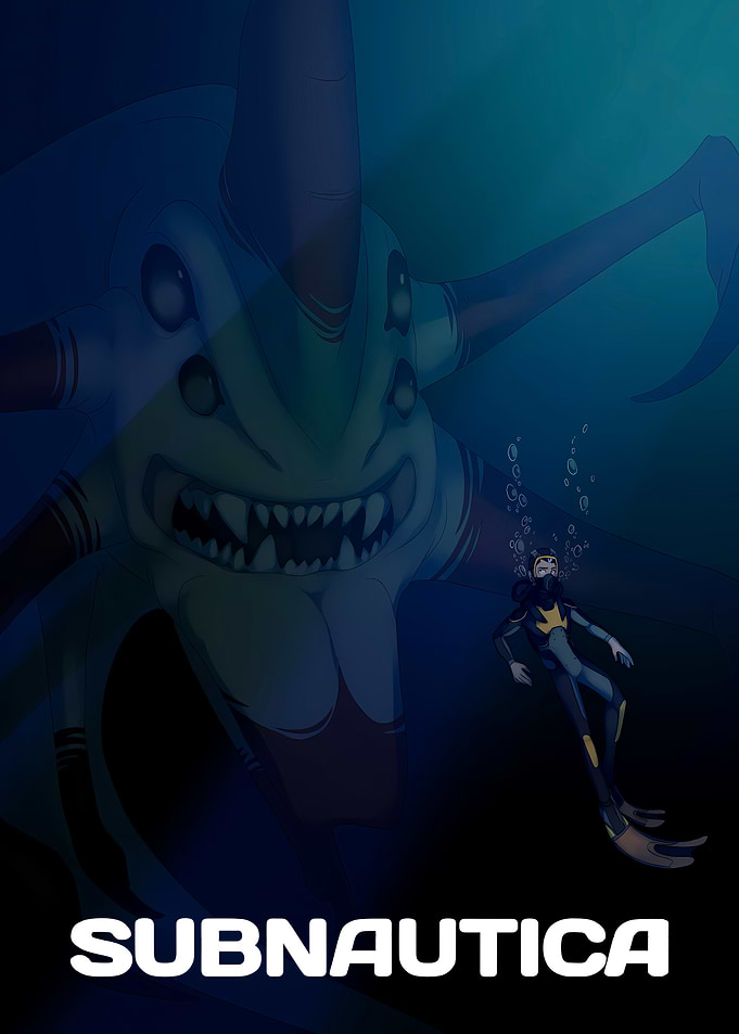 Subnautica Leviathan and Diver