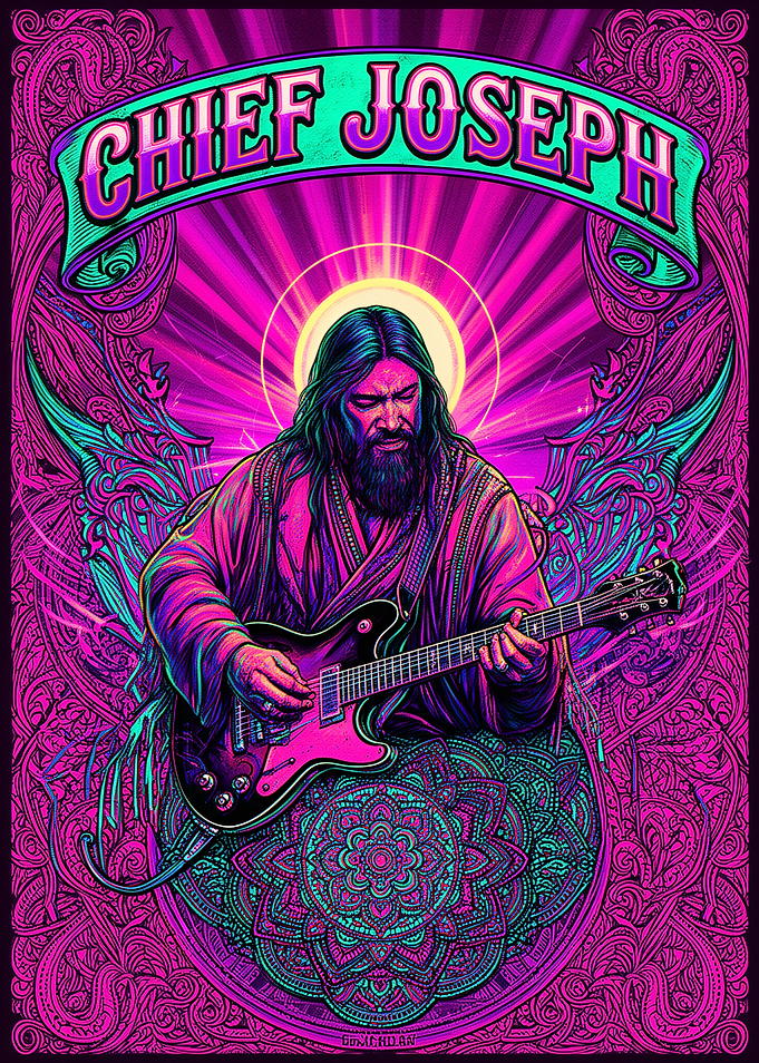 Chief Joseph Playing Guitar