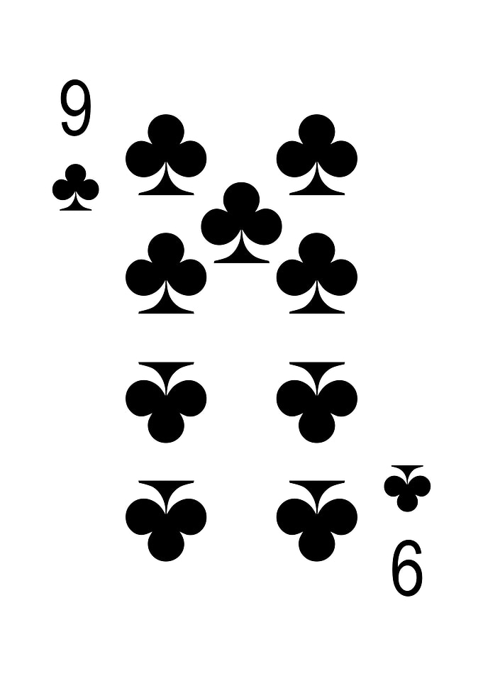 9 of Clubs Playing Card