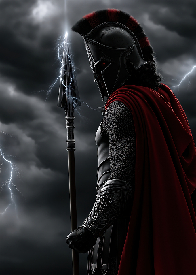 Spartan Warrior in Storm