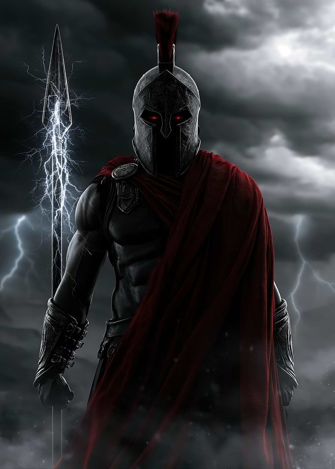 Spartan Warrior with Lightning Spear