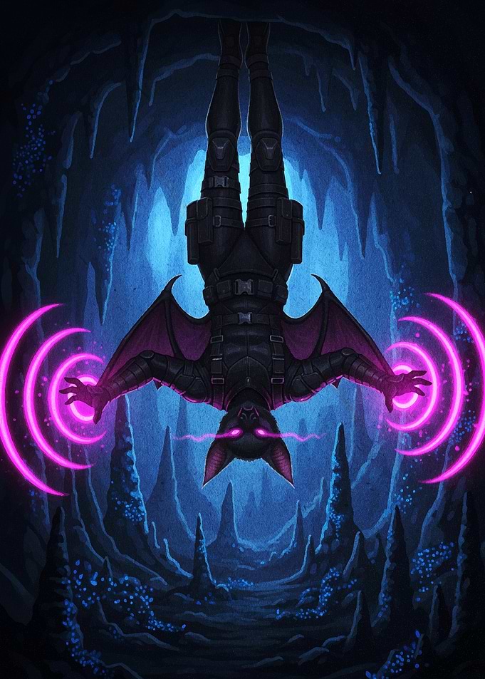 Bat-like creature in a cave
