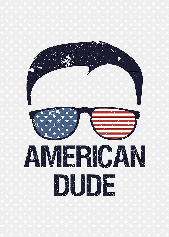 American Dude. USA Flag for 4th of July Decor