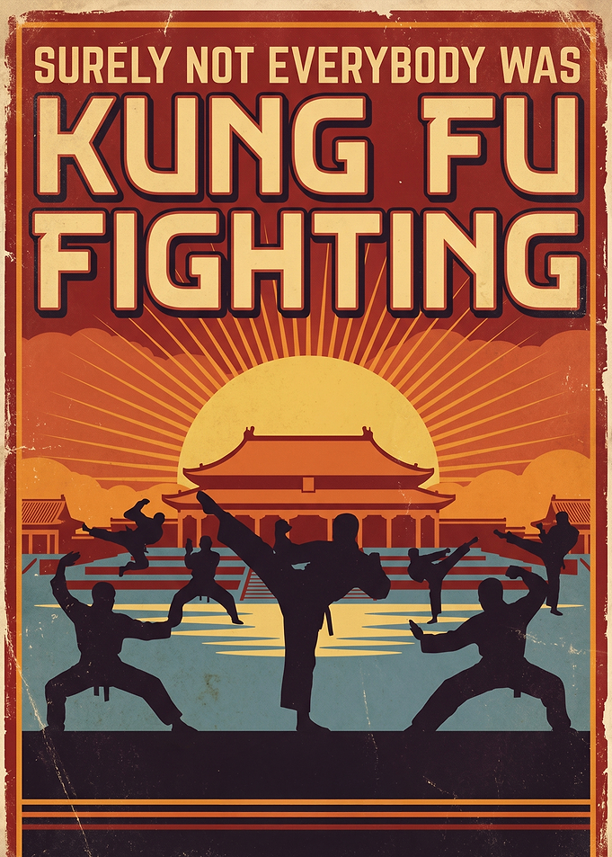 Kung Fu Fighting Vintage Poster