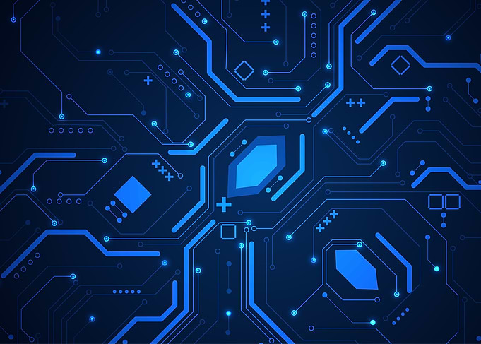 Abstract Blue Circuit Board Background