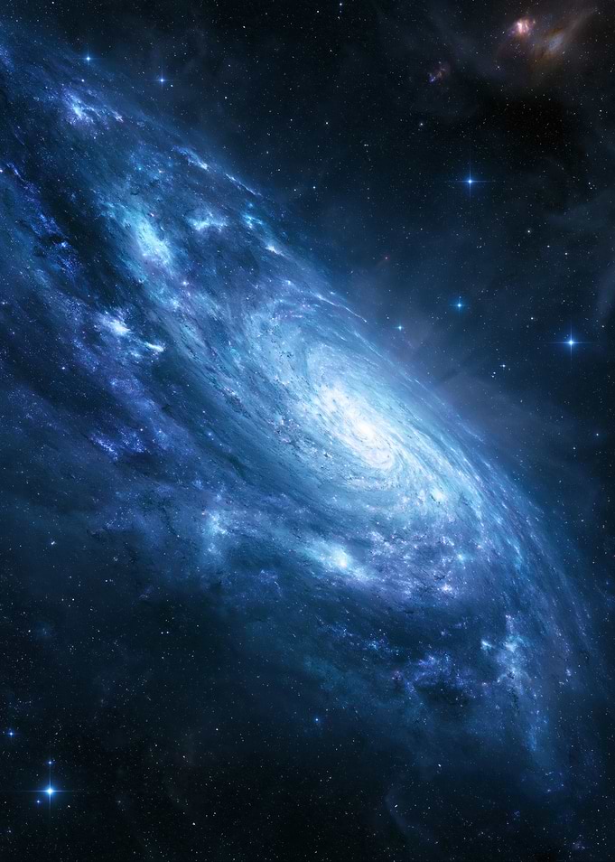 Vibrant Blue Spiral Galaxy