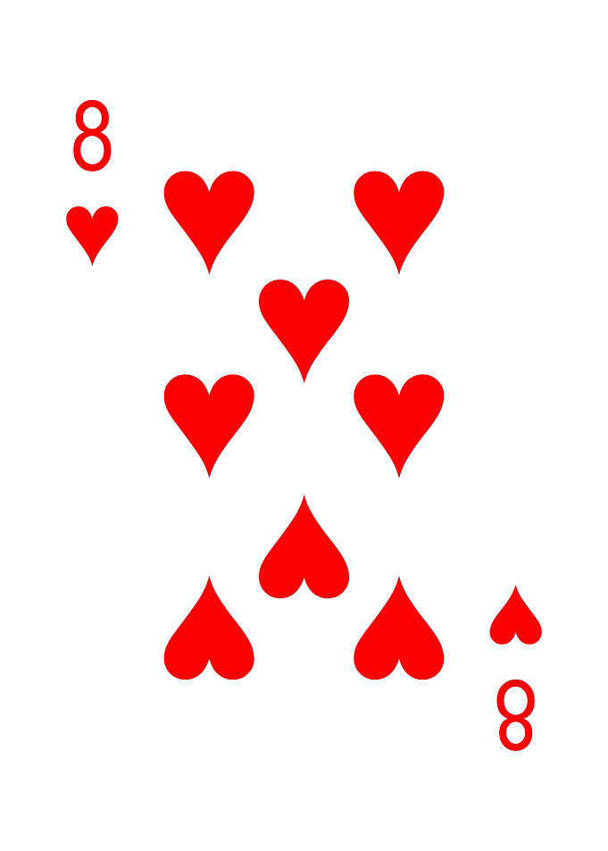 8 of Hearts Playing Card