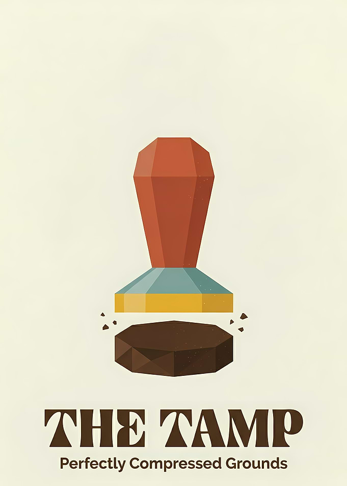 Espresso Tamper Art Minimalist Barista Poster