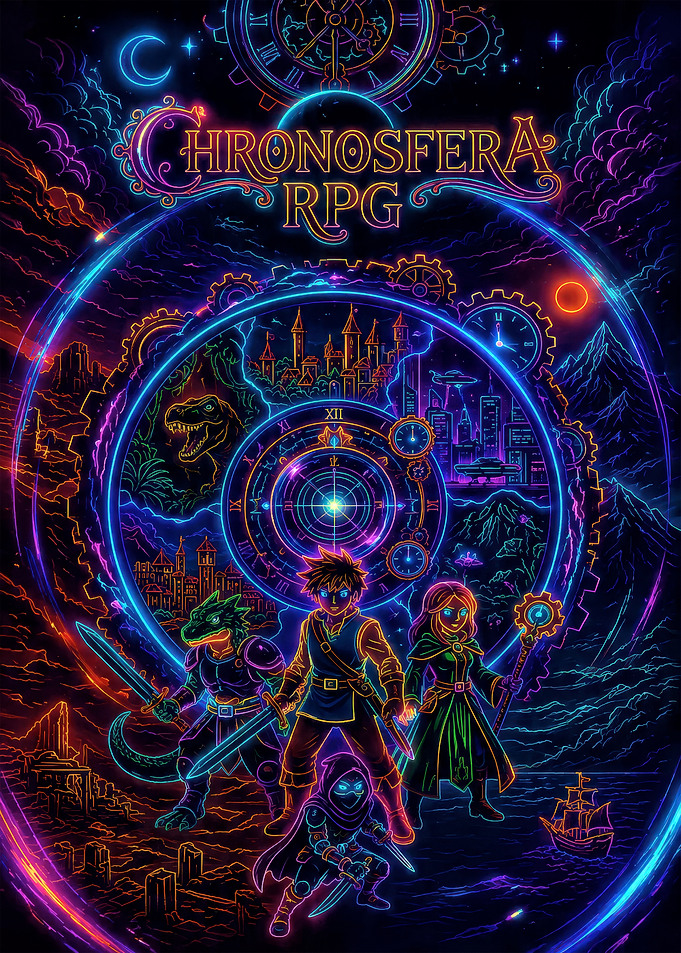 Chronosfera RPG Neon Poster