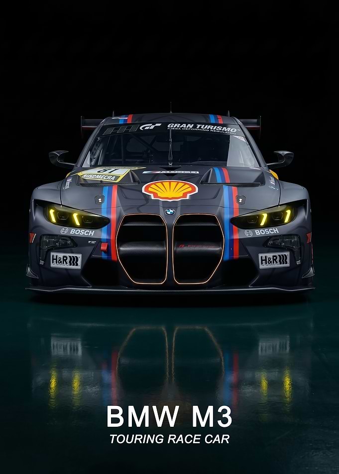 front view BMW M3 Touring Race Car poster