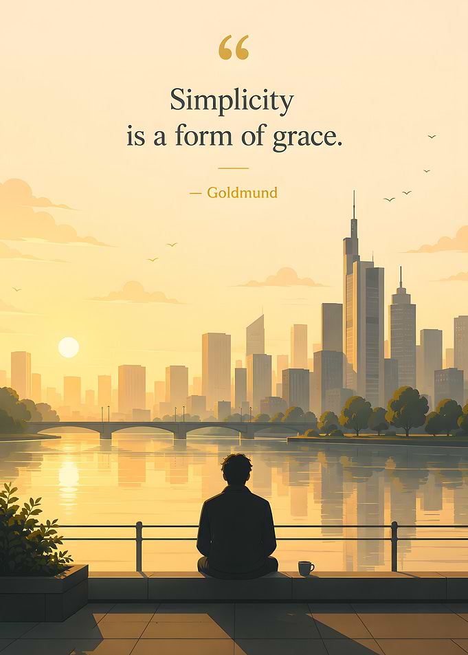 Man Meditating by City Skyline