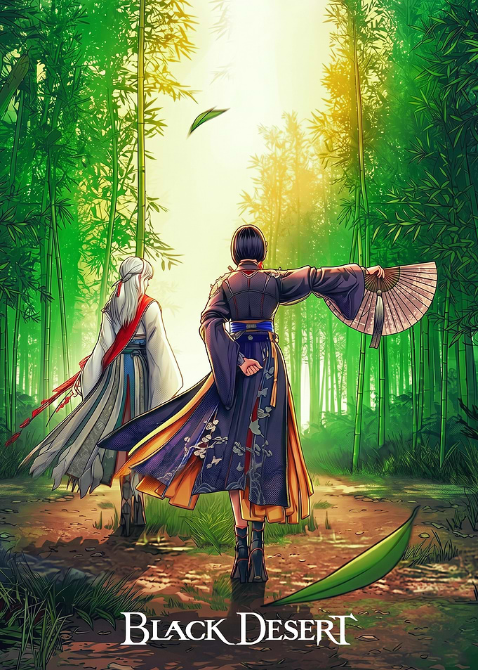 Black Desert Characters in Bamboo Forest
