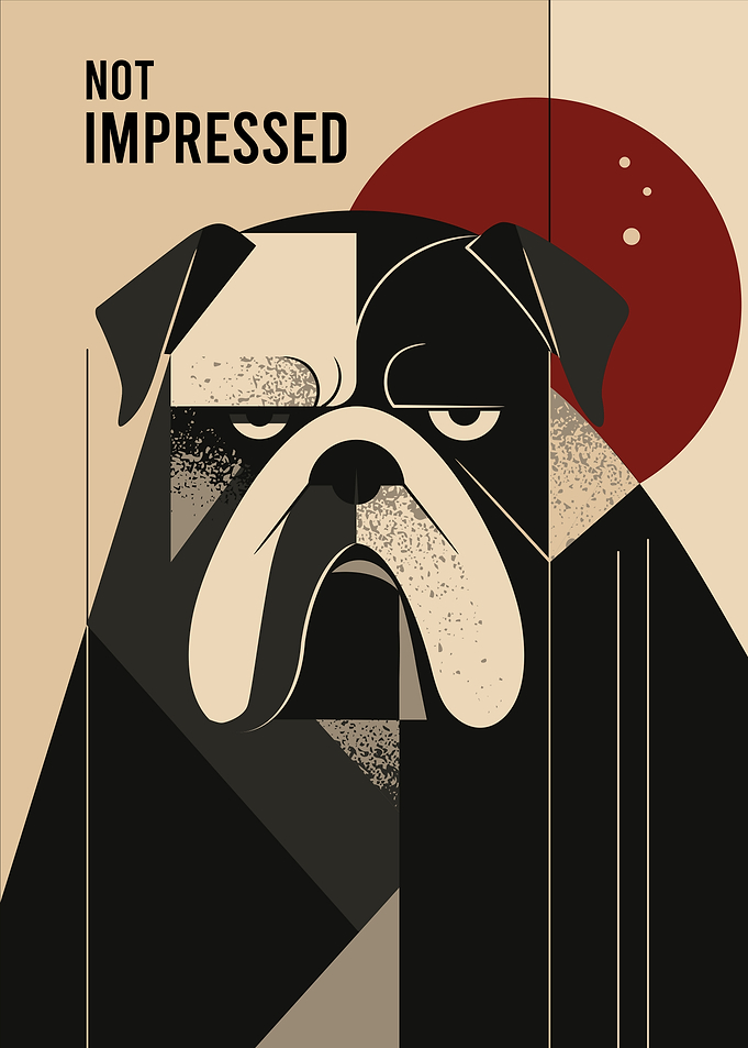 Not Impressed Bulldog Art