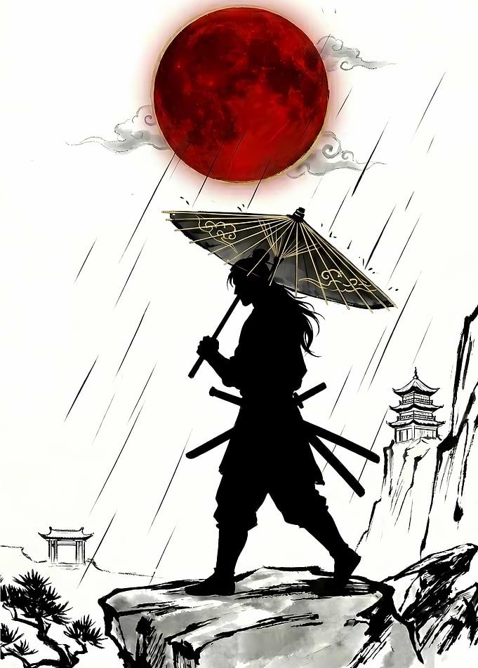 Samurai Under Red Moon