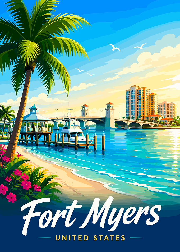 Fort Myers USA Travel Poster