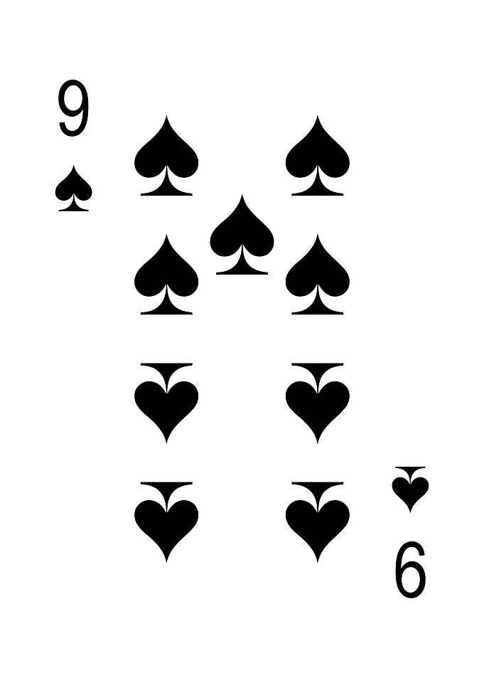 9 of Spades Playing Card