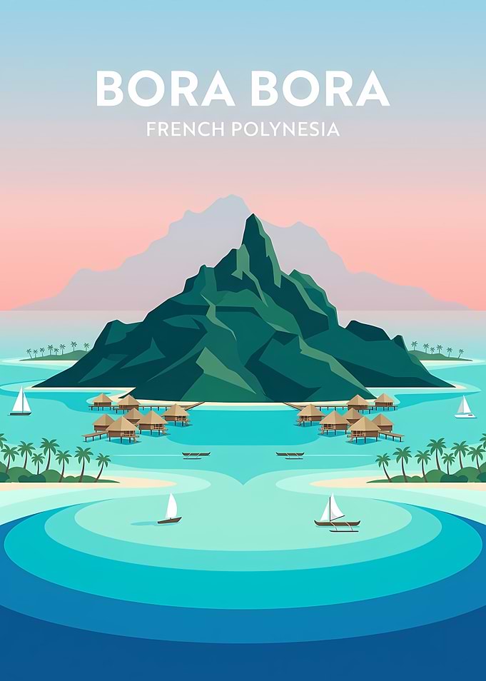 Bora Bora French Polynesia Travel Poster