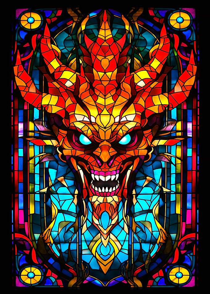 Dragon Stained Glass Art