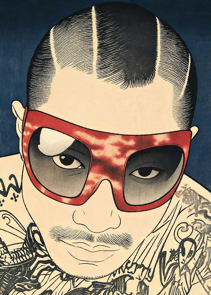 Man with Sunglasses and Tattoos