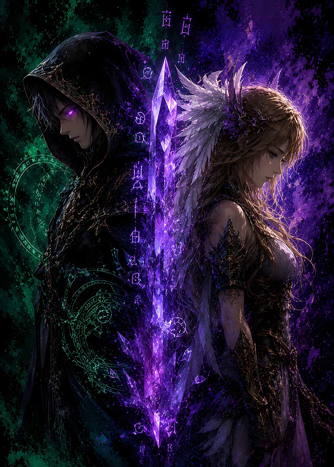 Fantasy Characters with Crystal Sword