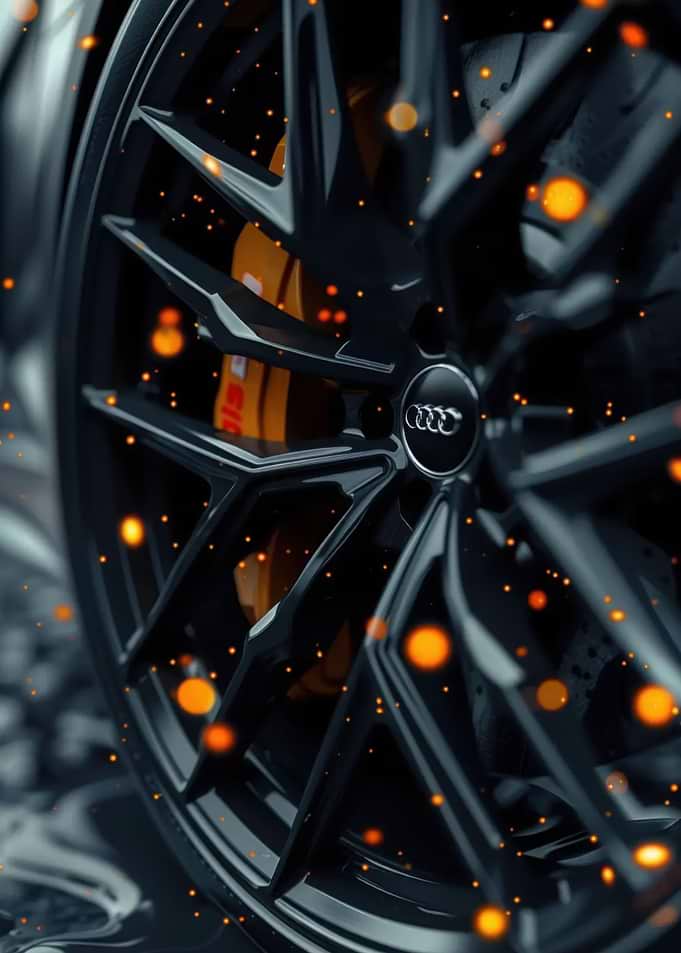 Audi Wheel with Orange Brake Caliper