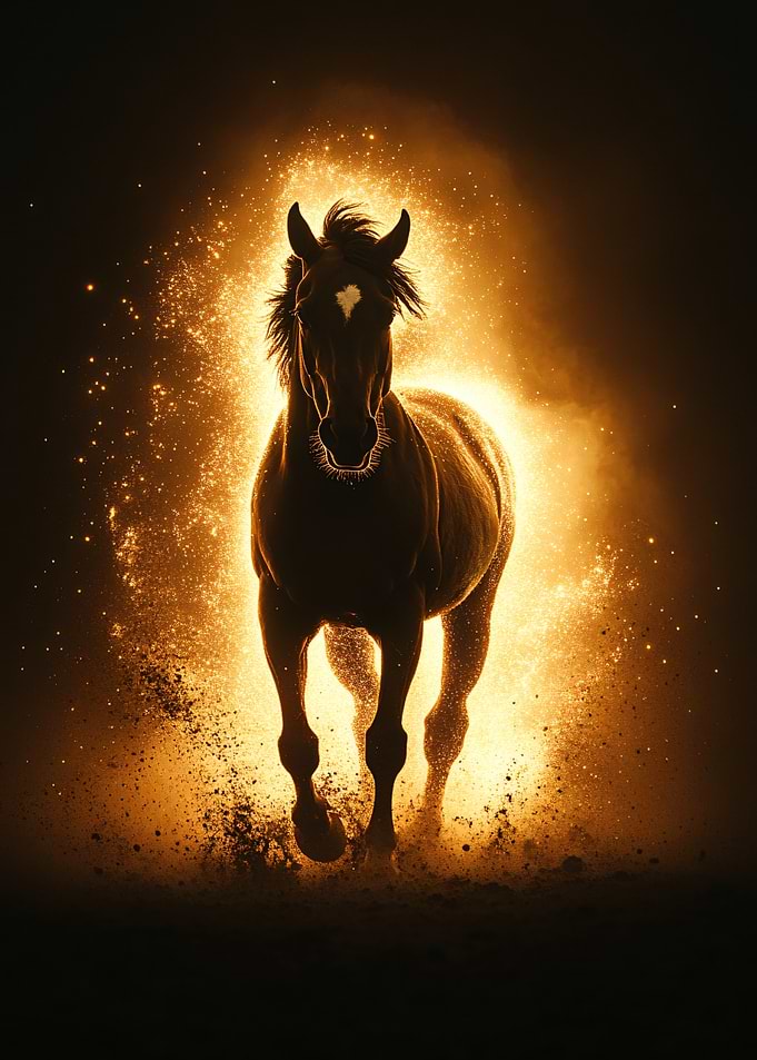 Fiery Horse Running