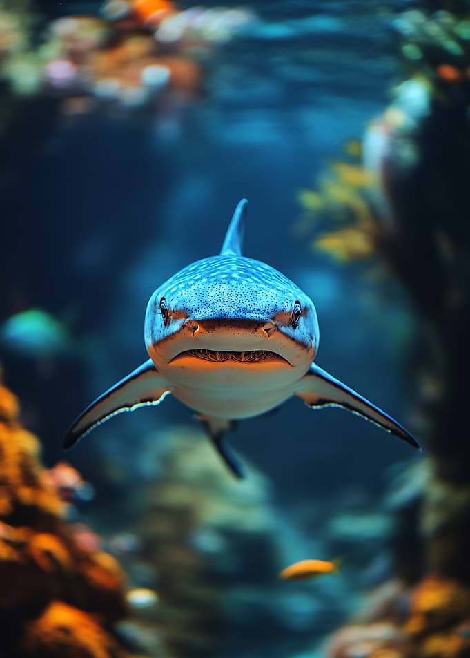 Shark swimming in aquarium