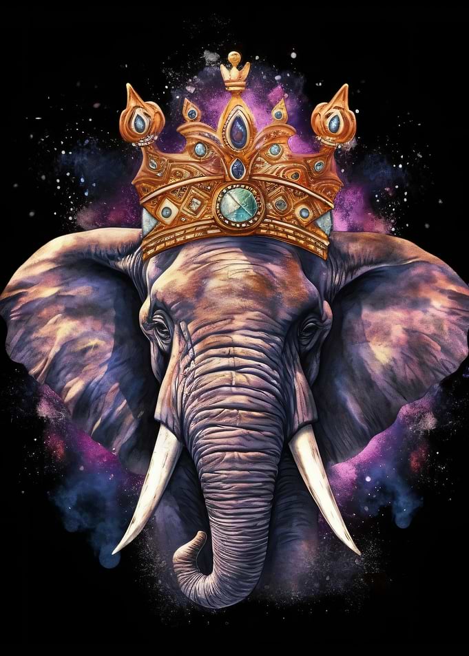 Elephant King in Cosmic Crown