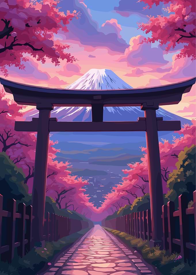 Mount Fuji Through Torii Gate