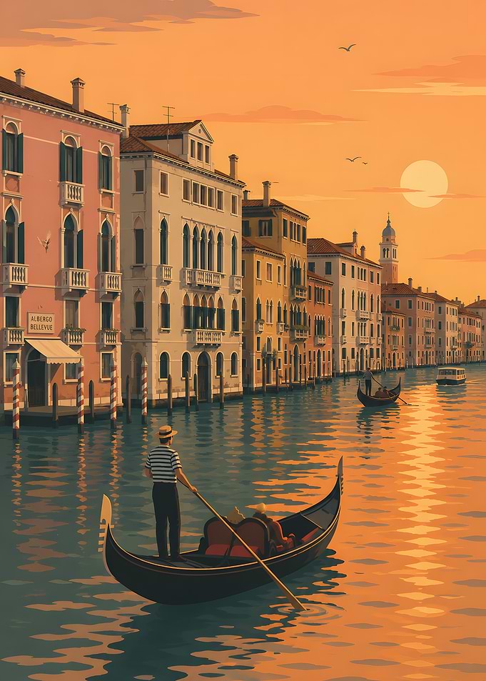 Venice Canal at Sunset