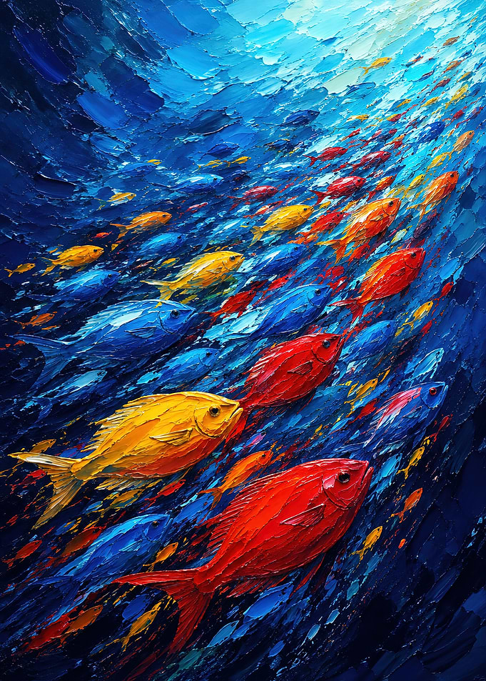 School of Fish Painting