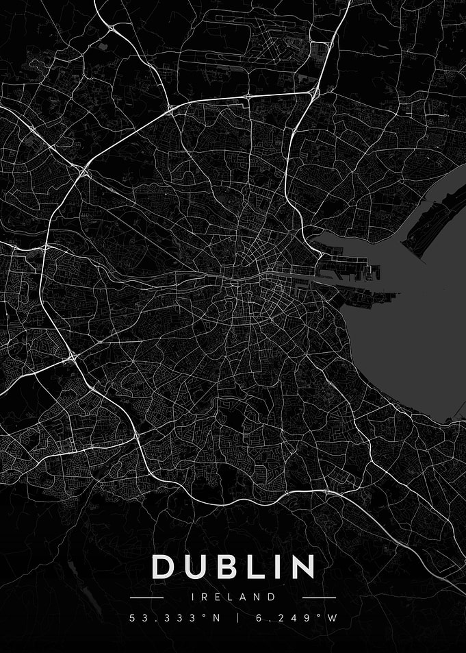 Dublin Ireland Map Poster