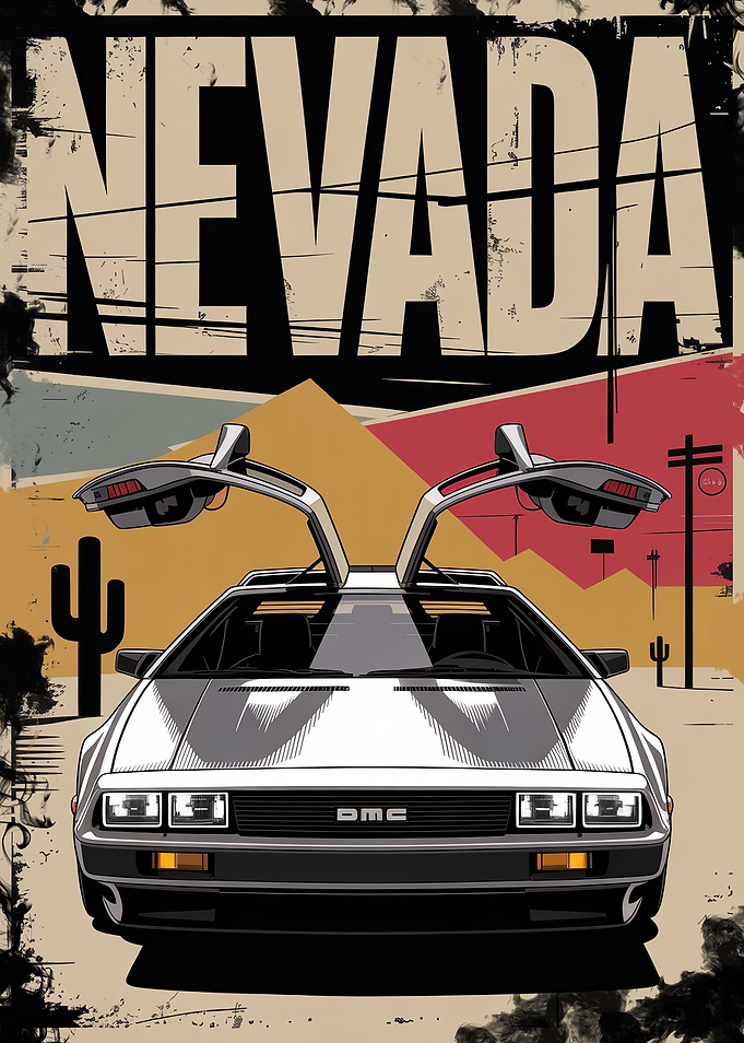 Sports Car in Nevada Desert