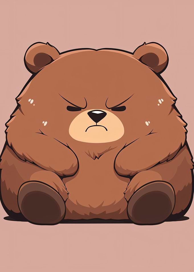 Grumpy Cartoon Bear