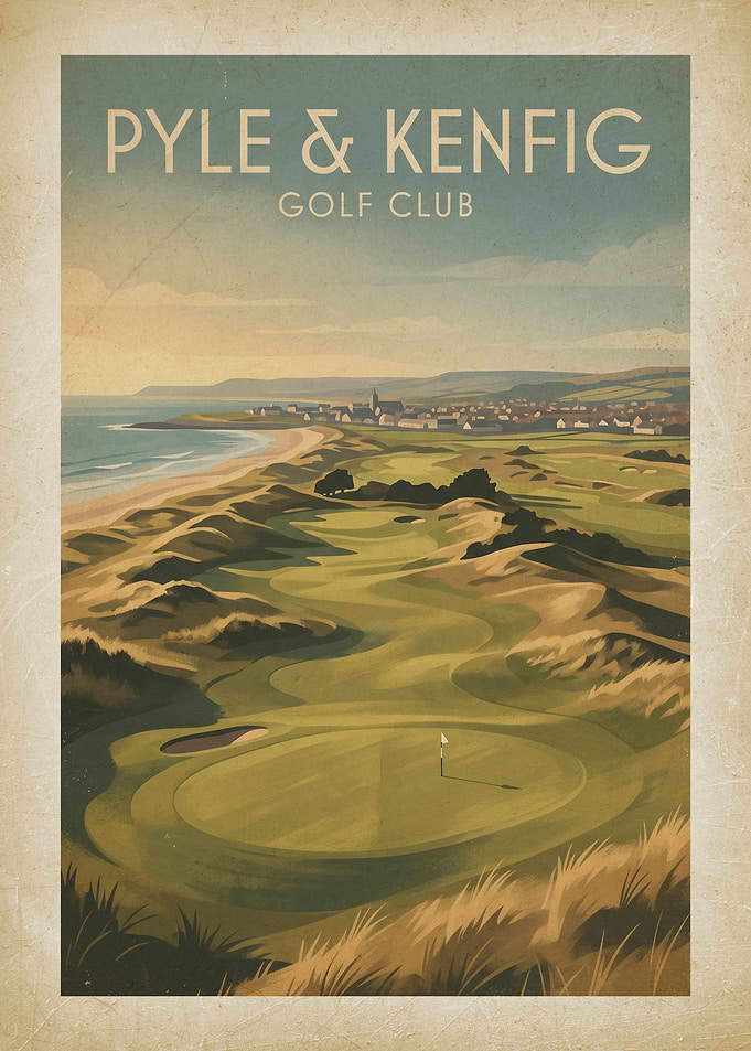 Pyle & Kenfig Golf Club Vintage Poster