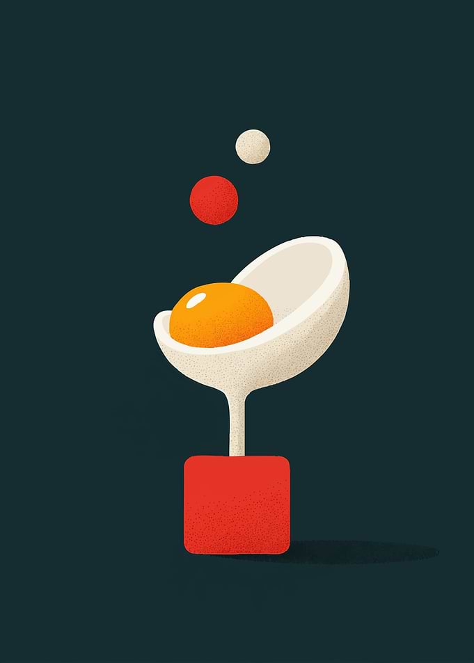 Abstract Egg and Spheres