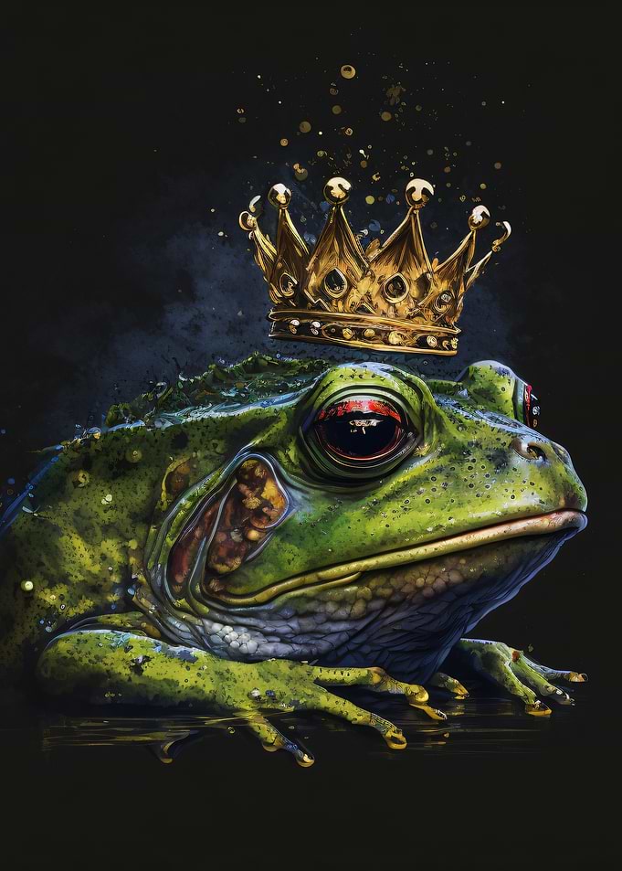 King Frog with Golden Crown
