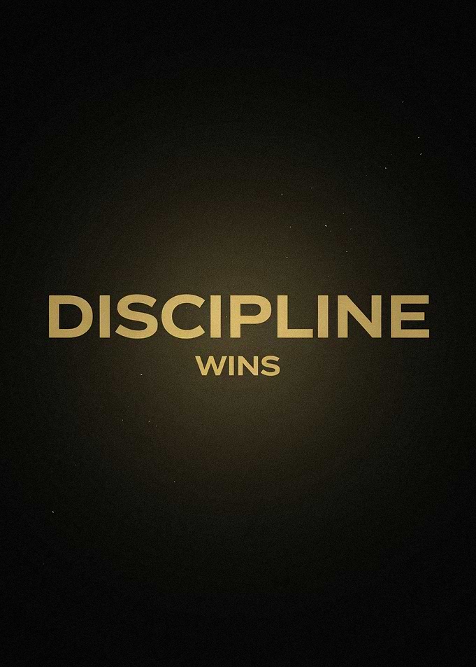 Discipline Wins Motivational Golden Typography
